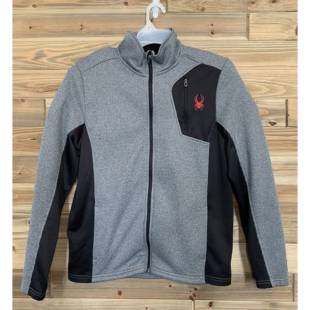 SPYDER BANDIT Gray Sweater Knit Fleece Lined Full Zip Jacket Coat Men's Size M